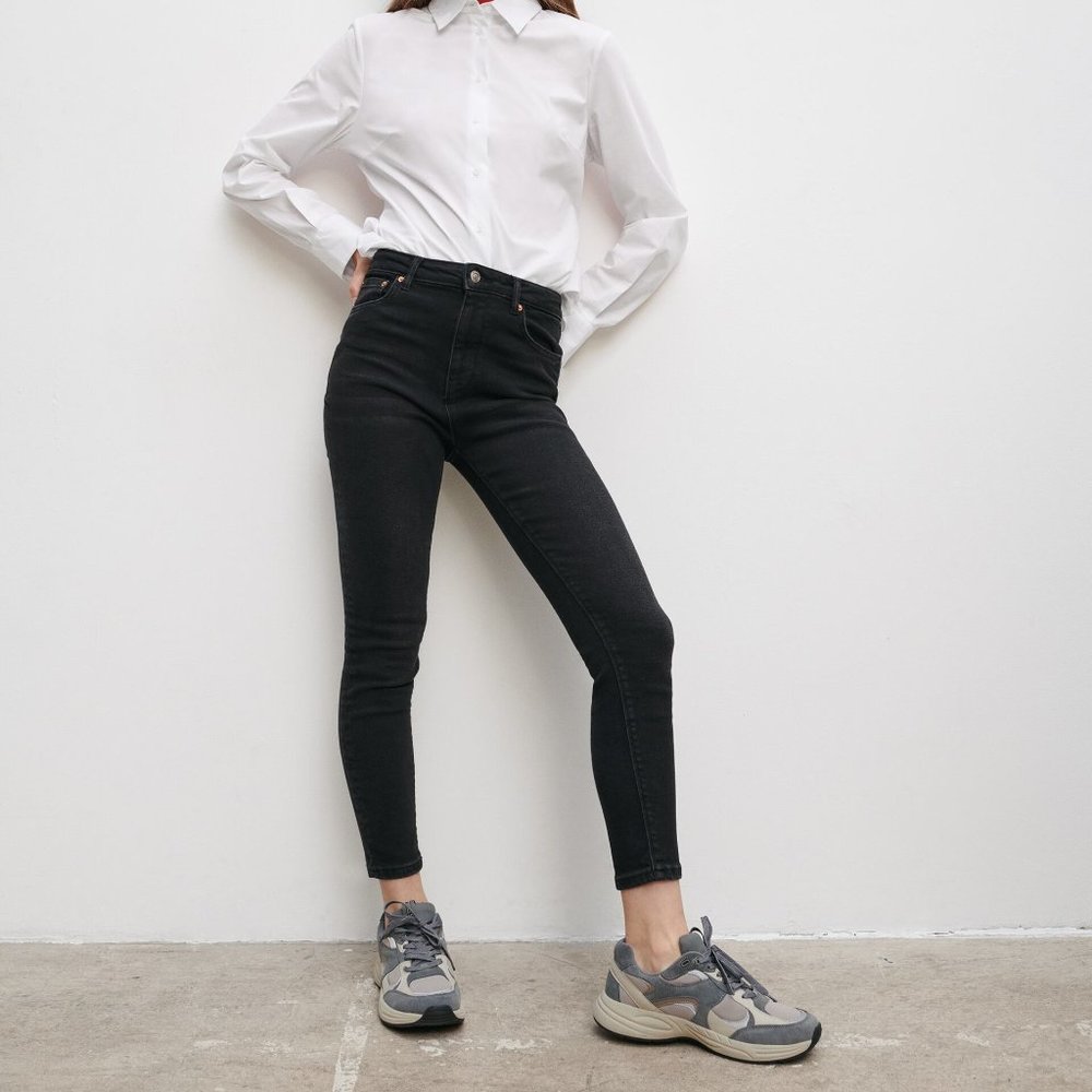 Zara Black ZW Premium '80S High-Waisted Jeans